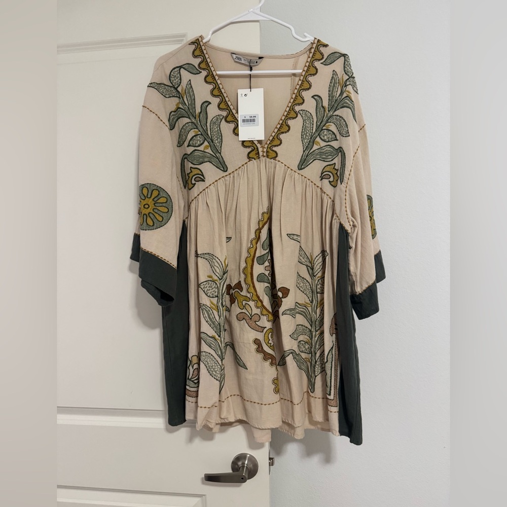 Zara embroidered dress